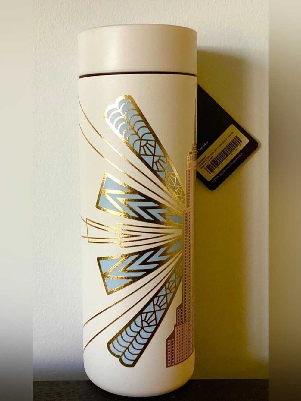 NWT Starbucks Reserve MiiR NYC Empire State Building Tumbler | 16oz | Cream Pink - Picture 4 of 6
